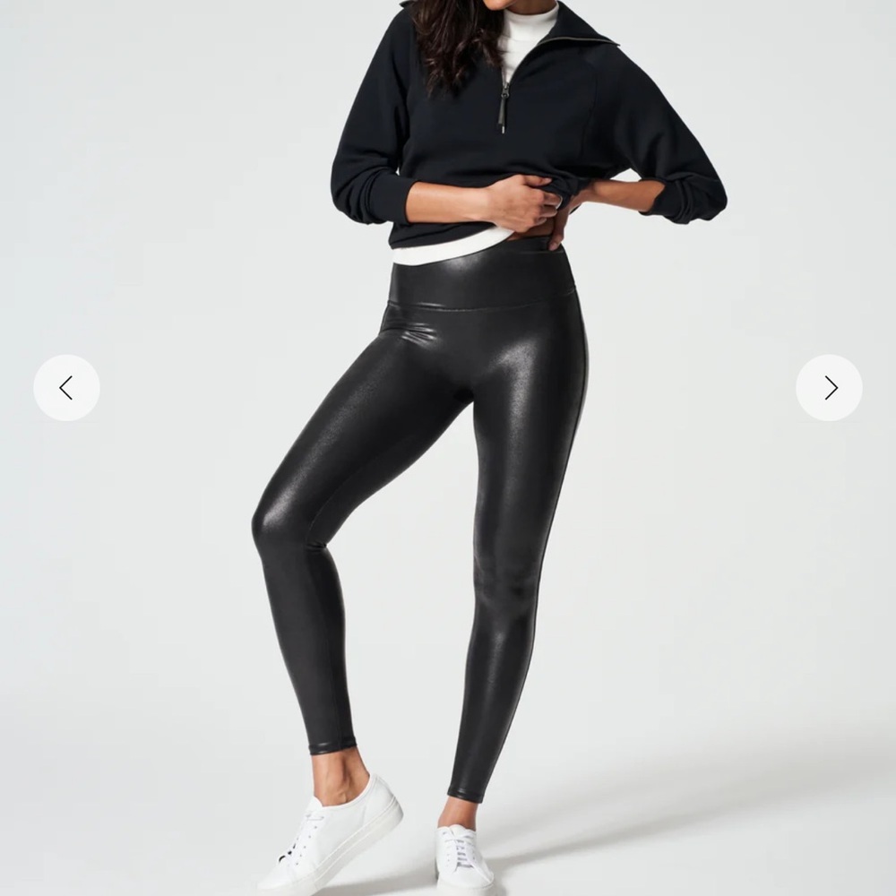 Spanx Black faux leather Leggings